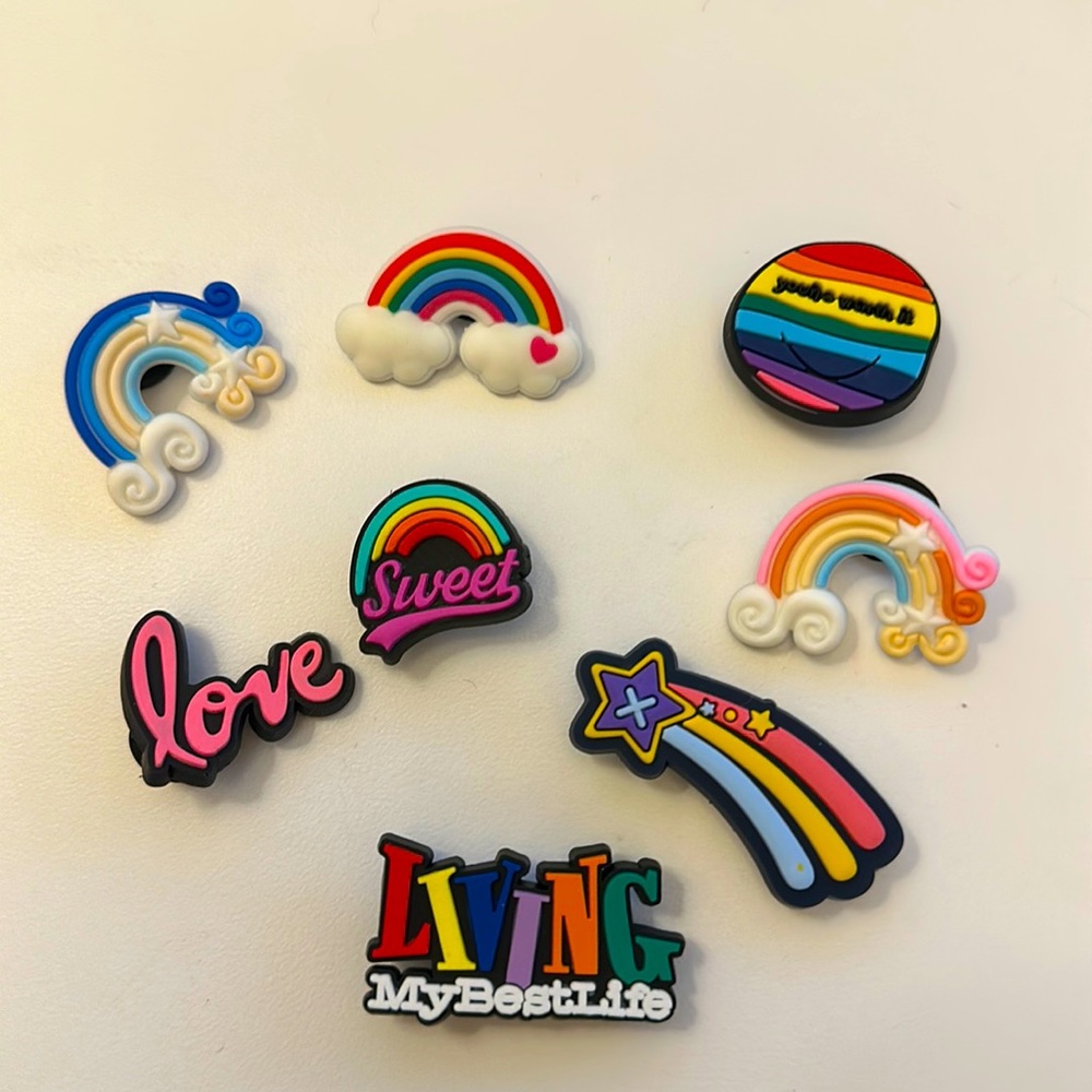 Rainbows croc charms
